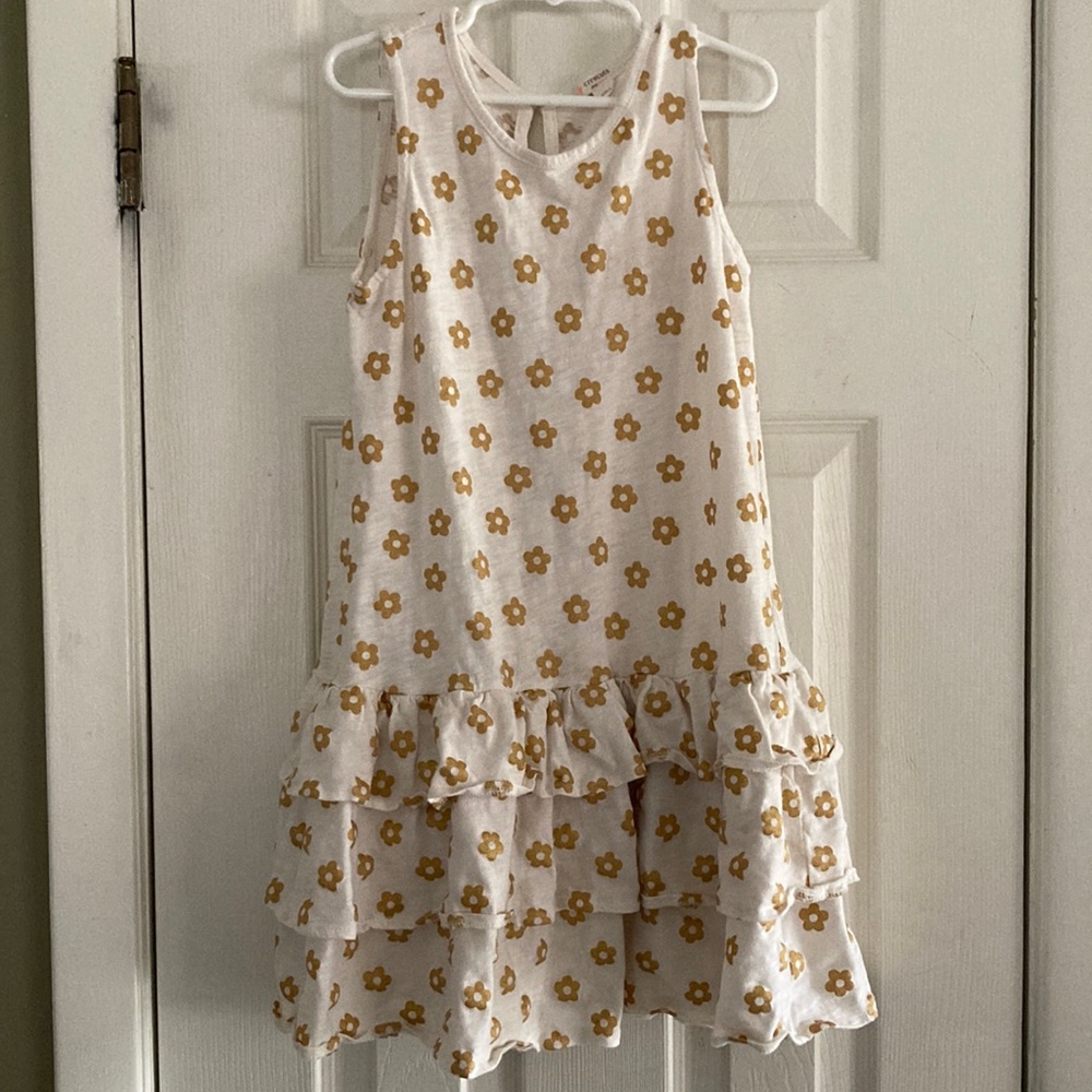 CREWCUTS  PRINTED DRESS WITH TIERED SKIRT SIZE M 8-9